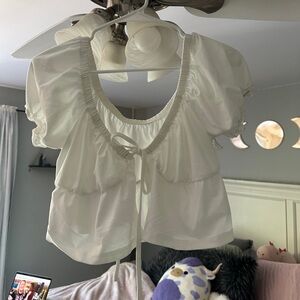 White blouse crop top